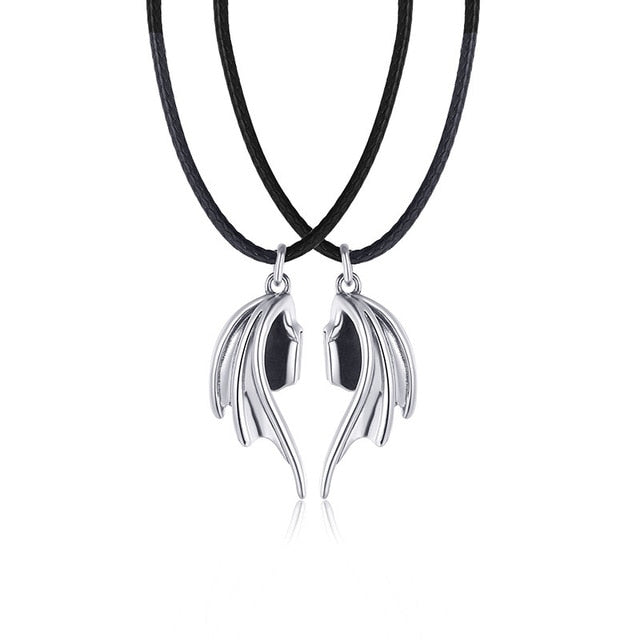 Angel & Devil Wings Necklace Set - DARK MOON