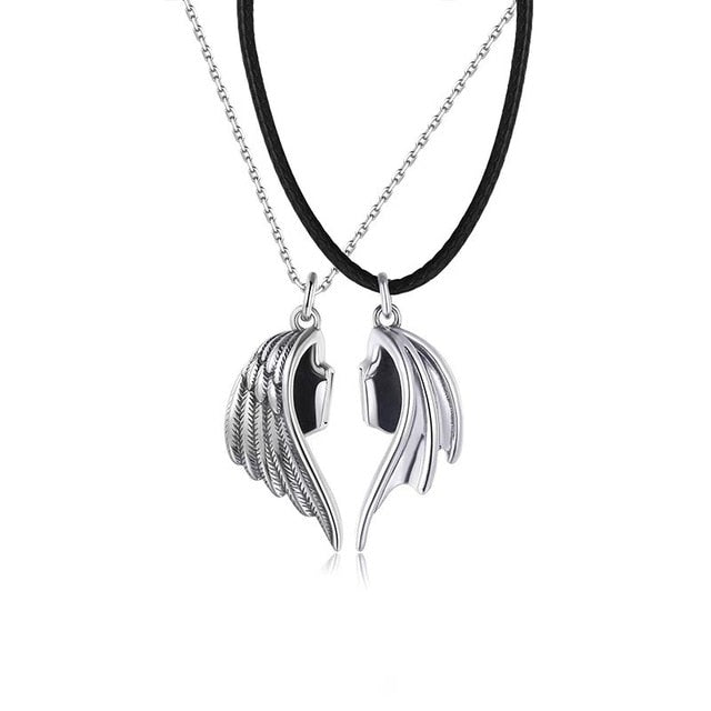 Angel & Devil Wings Necklace Set - DARK MOON