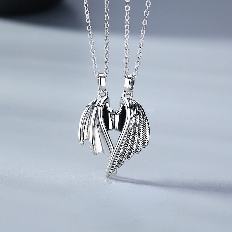 Angel & Devil Wings Necklace Set - DARK MOON