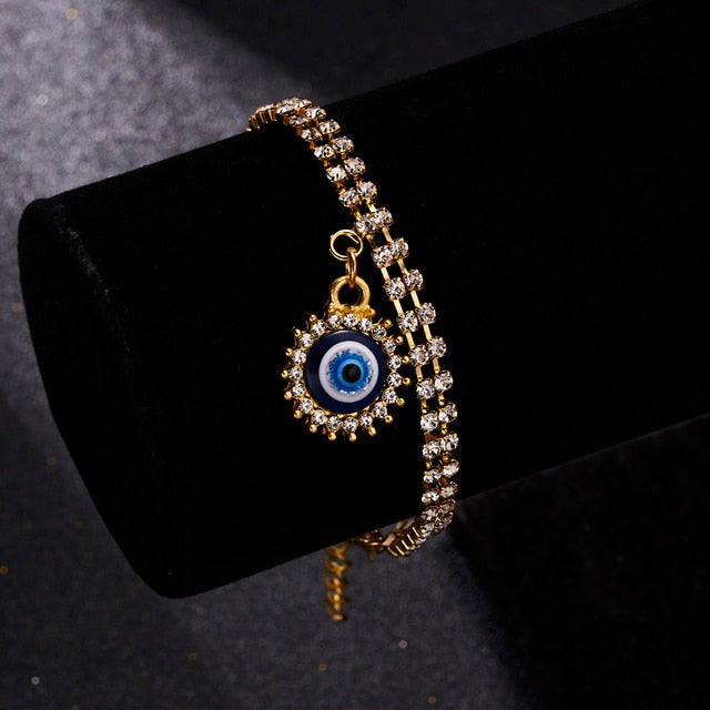 Sparkly Evil Eye Bracelet - DARK MOON