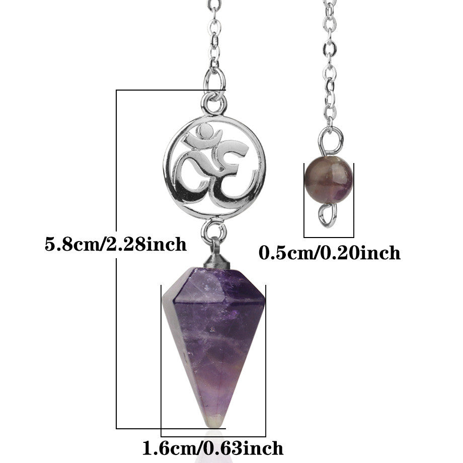 Crystal Pendulum with Om Charm - DARK MOON